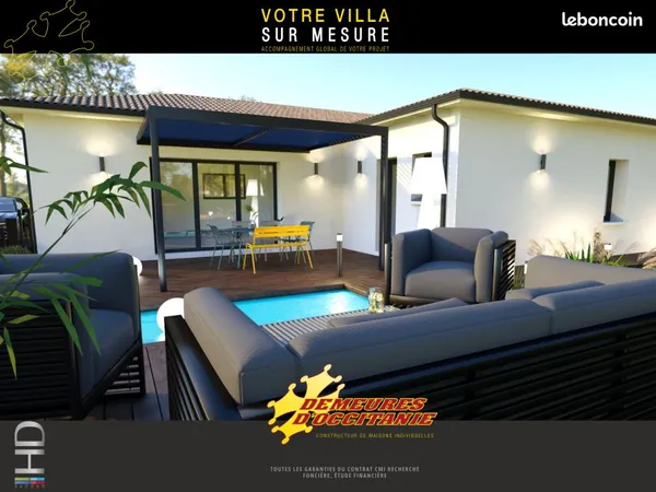 Maison neuve 87 m² avec terrain de 472 m² à Cruscades (11200) - 3 chambres, garage 15 m²