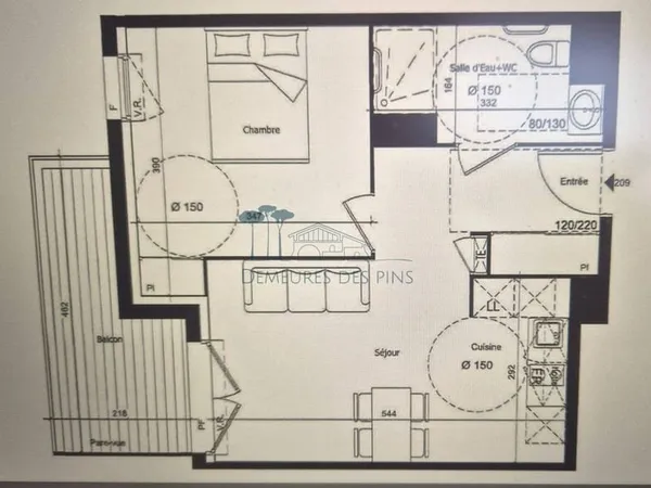Appartement 2 pièces 39 m²