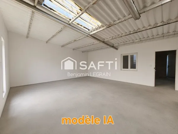 Garage de 90m2 sur terrain constructible