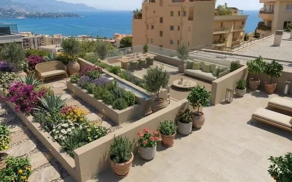 **PREMIUM VUE MER à UNE RUE de MONACO T5 dernier étage BALCON + TERRASSE + PARKINGS**