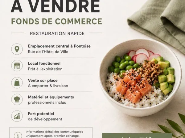 à vendre - fonds de commerce restauration rapide à pontoise