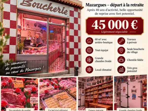 Vend fon de commerce Boucherie