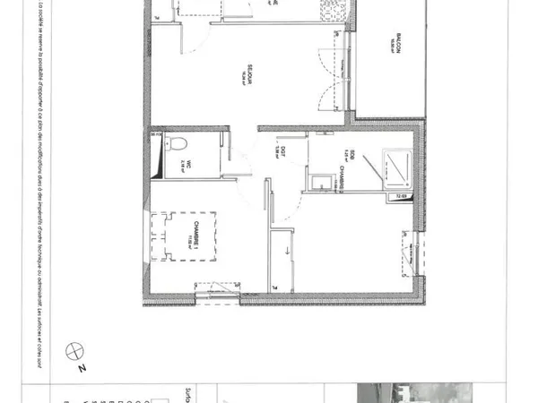 Appartement 3 pièces 61 m²