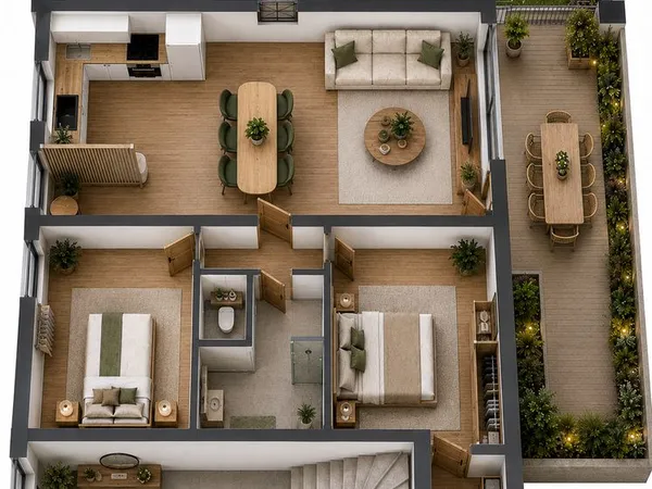 Vends T3 avec très belle terrasse