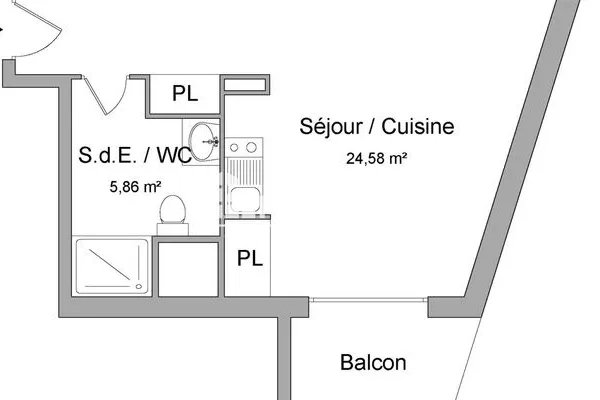 Appartement 1 pièce 30 m²