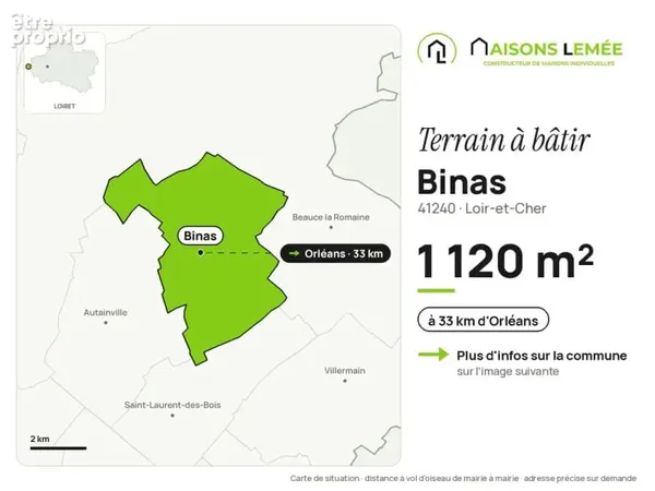 Terrain à bâtir 1 120 m² à Binas
