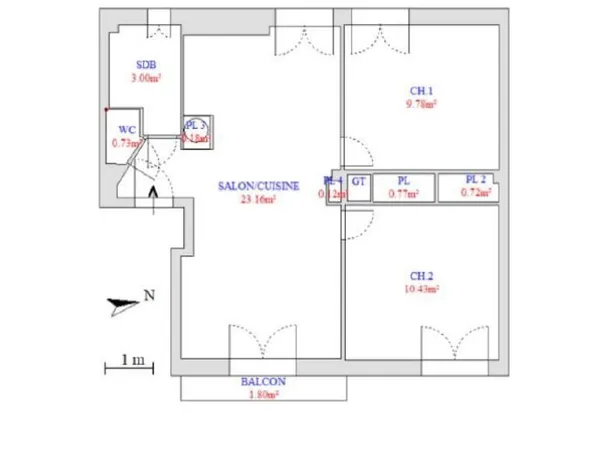 VENTE APPARTEMENT T3 - 49 m²