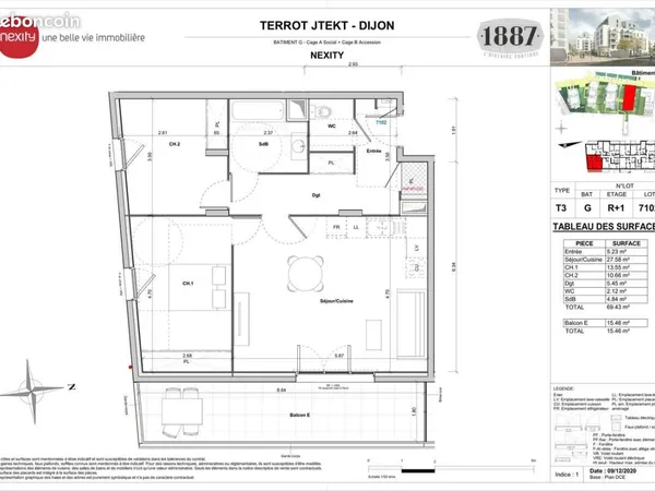 Appartement 3 pièces 70 m²