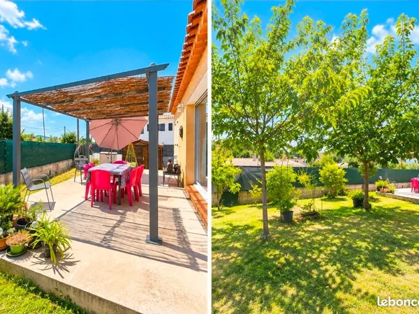 Maison de plain-pied T3 de 60 m² avec jardin arboré de 657 m² et terrasse
