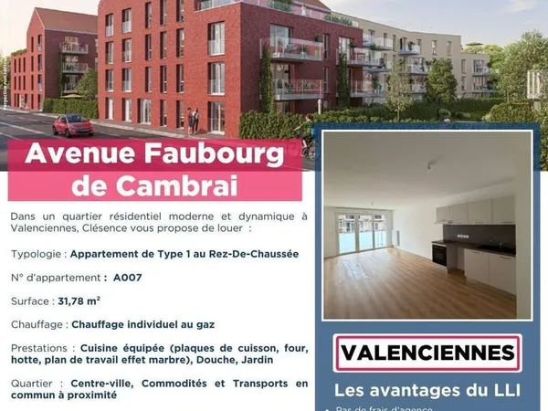 Appartement 1 pièce 32 m²
