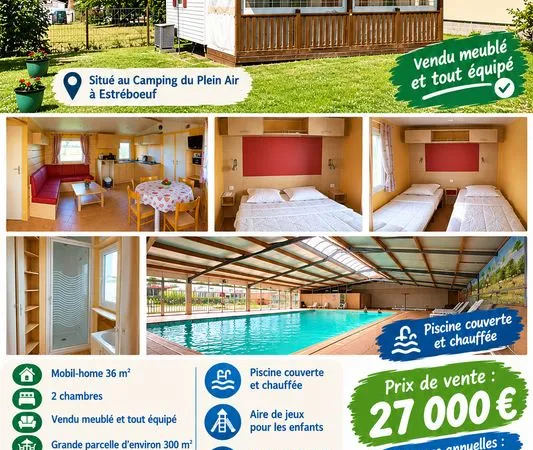 Mobilhome irm super galaxy confort 4/6p 2 chambres avec terrasse couverte