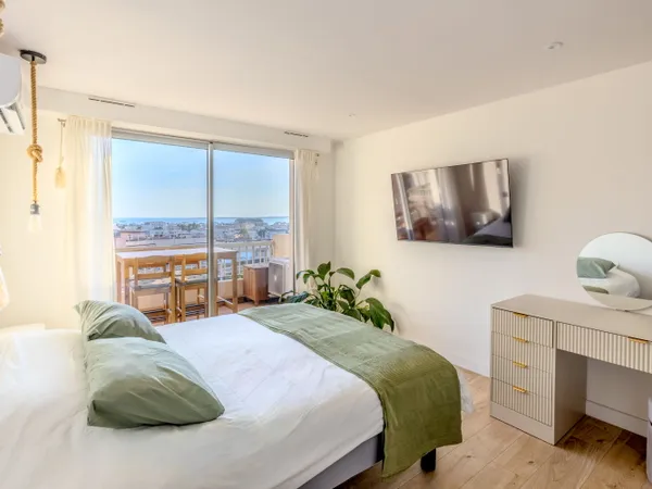 Location T2 vue mer avec garage, Juan les Pins