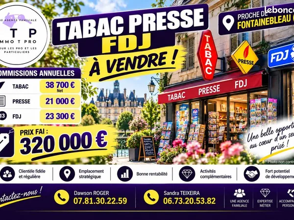 Fdj, presse, tabac 36 m² Fontainebleau