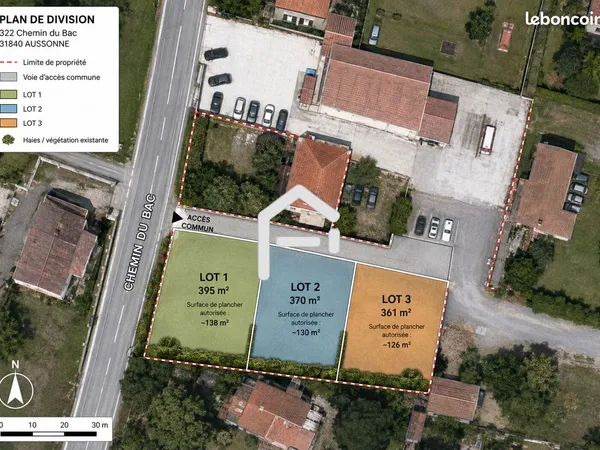Terrain 370 m² AUSSONNE