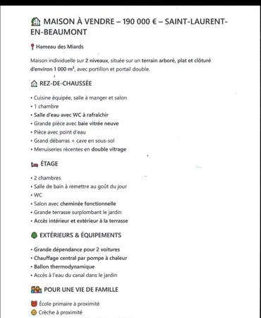 Maison à vendre