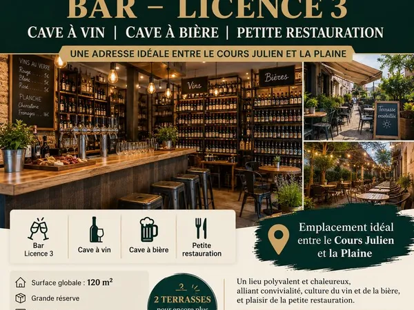 Bar, restauration 120 m² Marseille