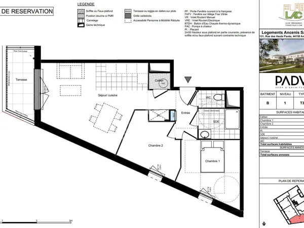 Appartement neuf A VENDRE, Ancenis centre, en cours de construction, T3 avec terrasse
