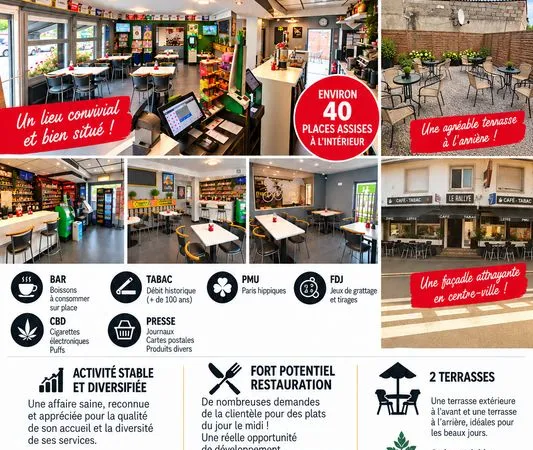 Fonds de commerce Café Tabac PMU FDJ - Frévent 62270