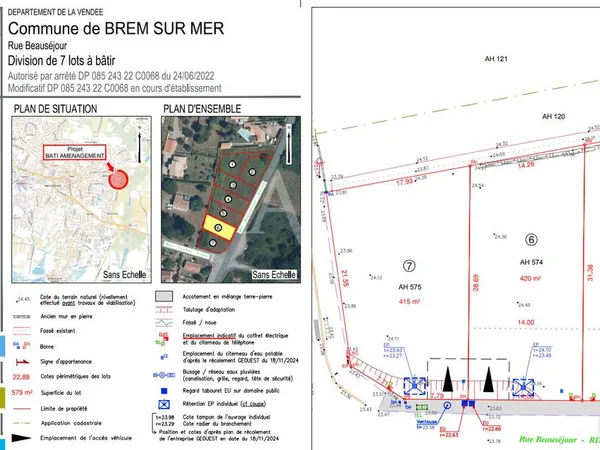 Terrain 420 m² BREM SUR MER
