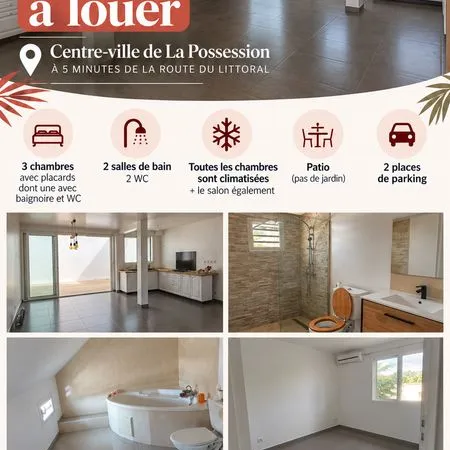 Loue appartement T4 centre ville Possession
