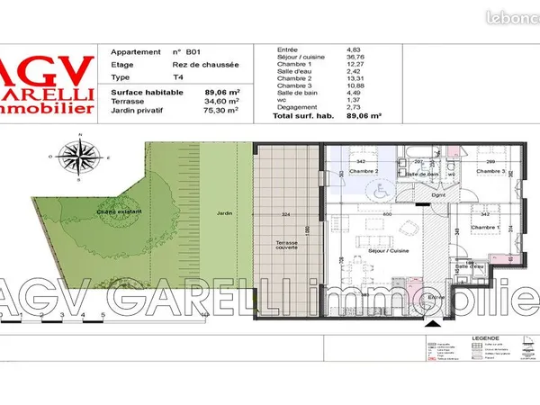 Appartement 4 pièces 110 m²