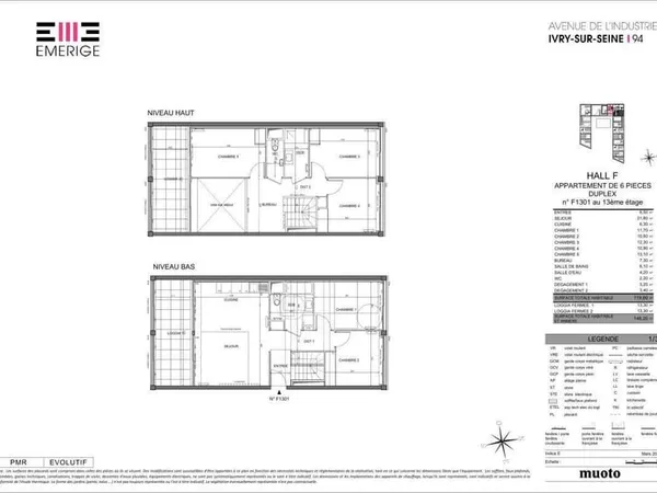Appartement 6 pièces 119 m²