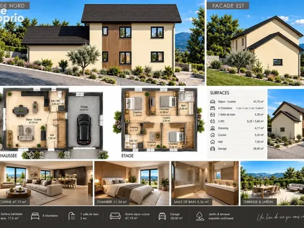 Villa individuelle neuve - 115 m2 - sur 660 m2 de terrain