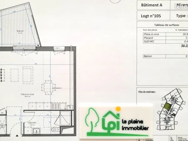 Appartement 1 pièce 38 m²