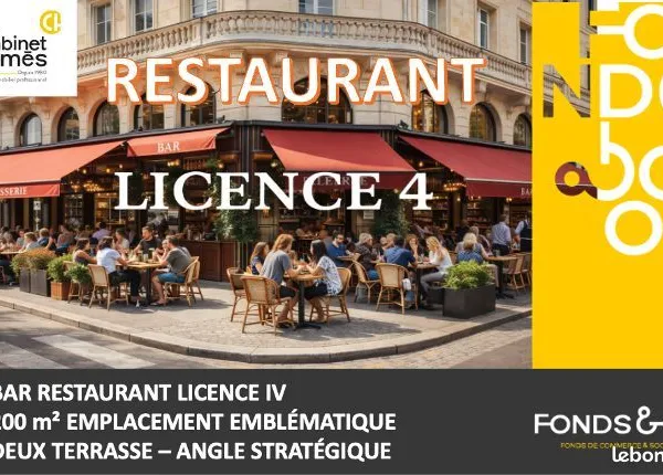 Fonds de commerce restaurant 200 m²