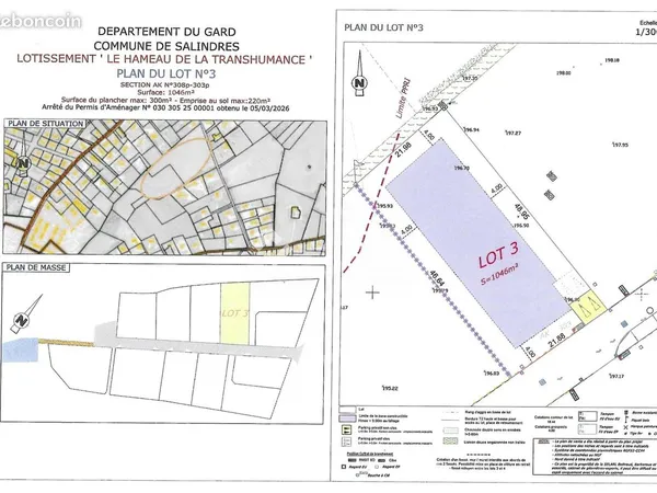Terrain 1046 m² Salindres