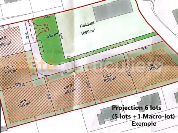 Terrain 6 800m² constructible et divisible
