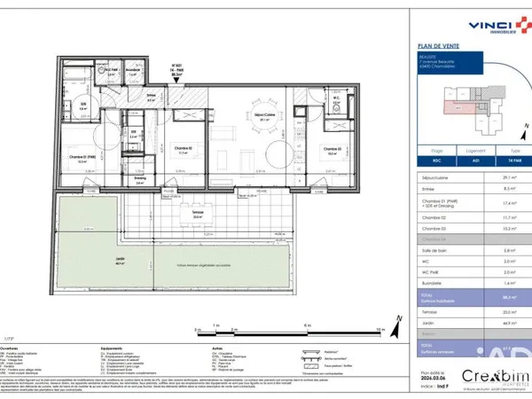Appartement 4 pièces 88 m²