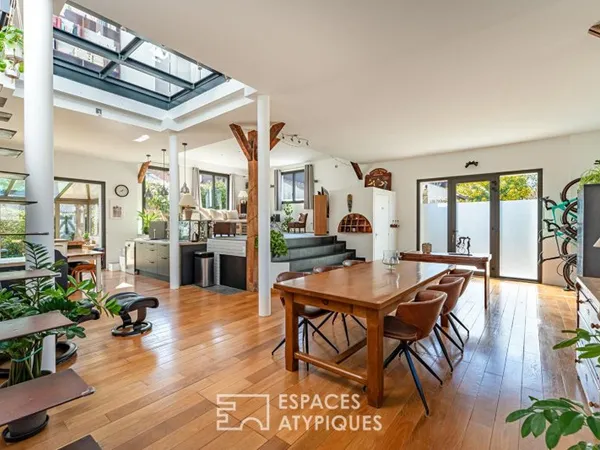 Maison-loft avec jardin et terrasse dans ancienne imprimerie