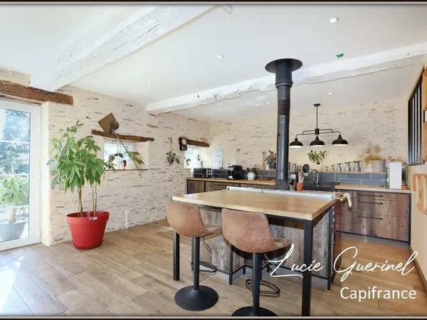 Maison en pierre à Rougé (44)  188 m²  3 chambres  Jardin arboré  À 5 min de Châteaubriant  Env