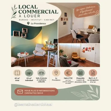 Local a louer, bureaux/ institut/ cabinet