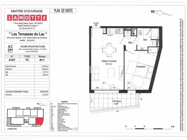 Appartement 2 pièces 45 m²