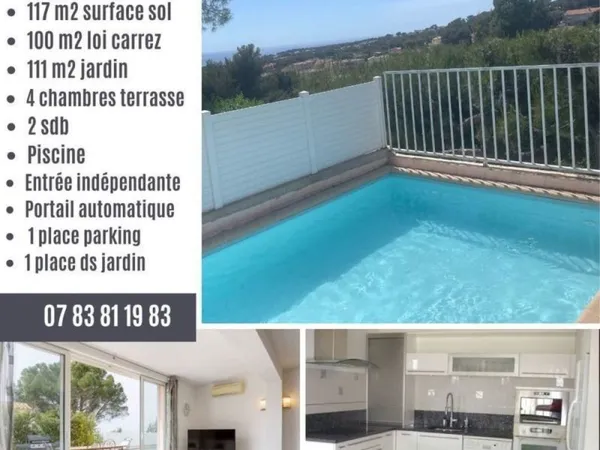 maison 4 chambres vue mer Bandol piscine