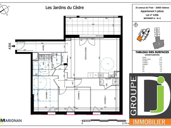 Appartement 4 pièces 82 m²