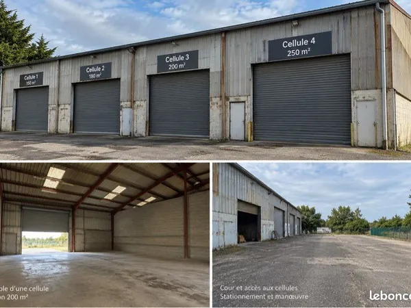À vendre sur la commune de Cars (33390), à proximité de Blaye, 4 cellules d'activité d'une superfici