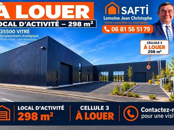 Cellule d'activité à louer 298 m2