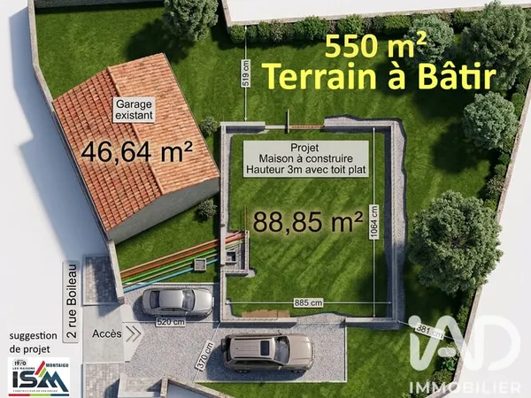 Terrain 553 m²