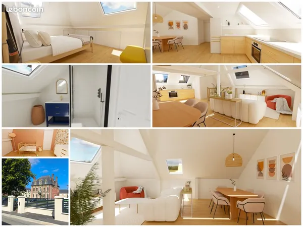 Appartement 3 pièces 59 m²-90m² au sol - Plessis centre