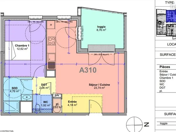 Appartement 2 pièces 50 m²