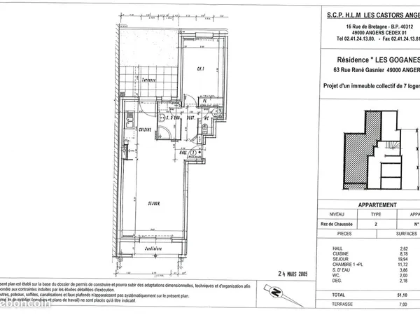 Appartement Location Angers 2p 51m² 685€