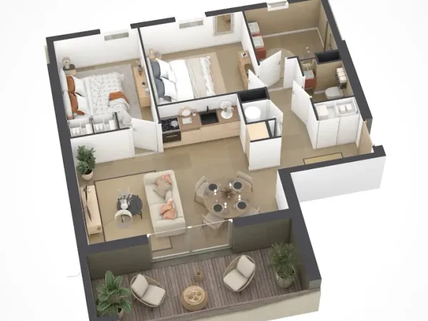 Appartement 3 pièces 62 m²