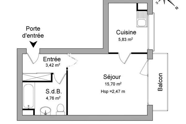 Appartement 1 pièce 30 m²