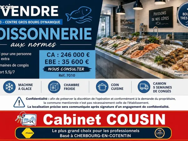 Fonds de commerce poissonnerie Barneville Carteret