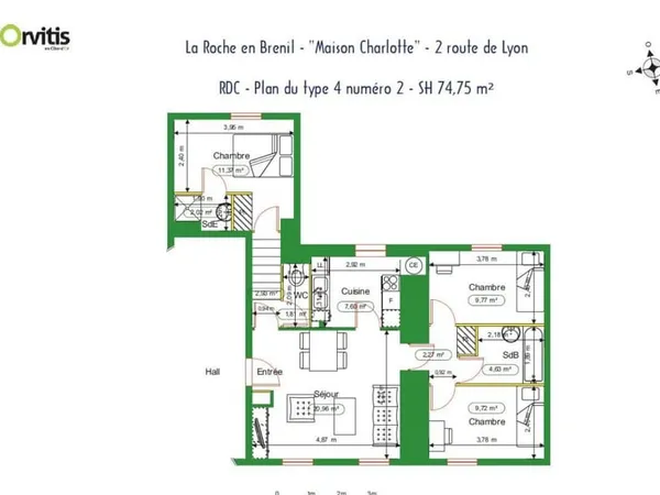 À louer - Appartement T4 à La Roche en Brenil
