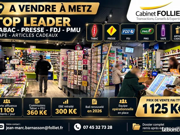 Fonds de commerce 135 m² Metz