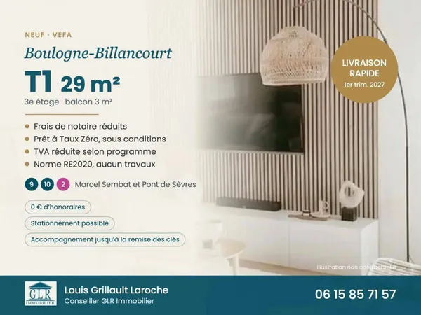 Appartement 1 pièce 29 m²